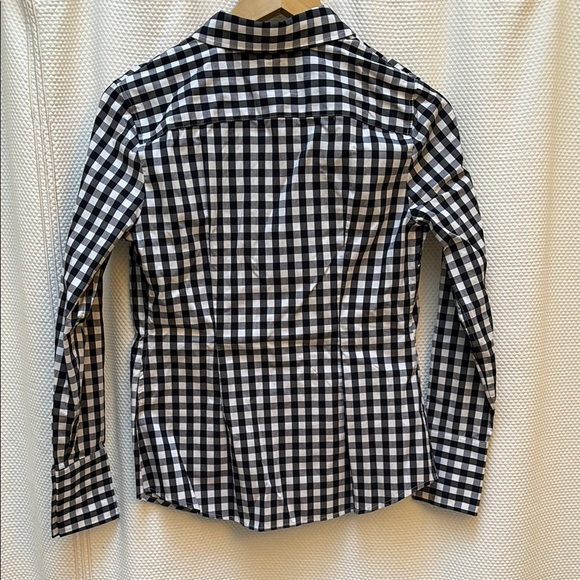 Banana Republic Riley Navy and White Gingham Casual Button Down Shirt 0p - Picture 5 of 5